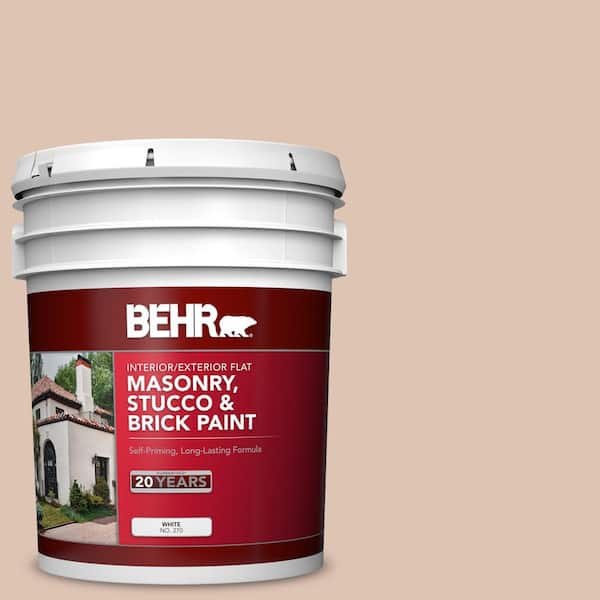 BEHR 5 gal. #280E-2 Arabian Sands Flat Interior/Exterior Masonry, Stucco and Brick Paint