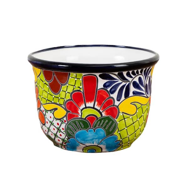 9 in. x 12.5 in. Handmade Mexican Talavera Ceramic Planter