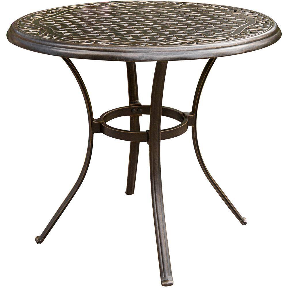 Bronze 3-Piece Patio Set with Swivel Rockers and Cast-Top Table