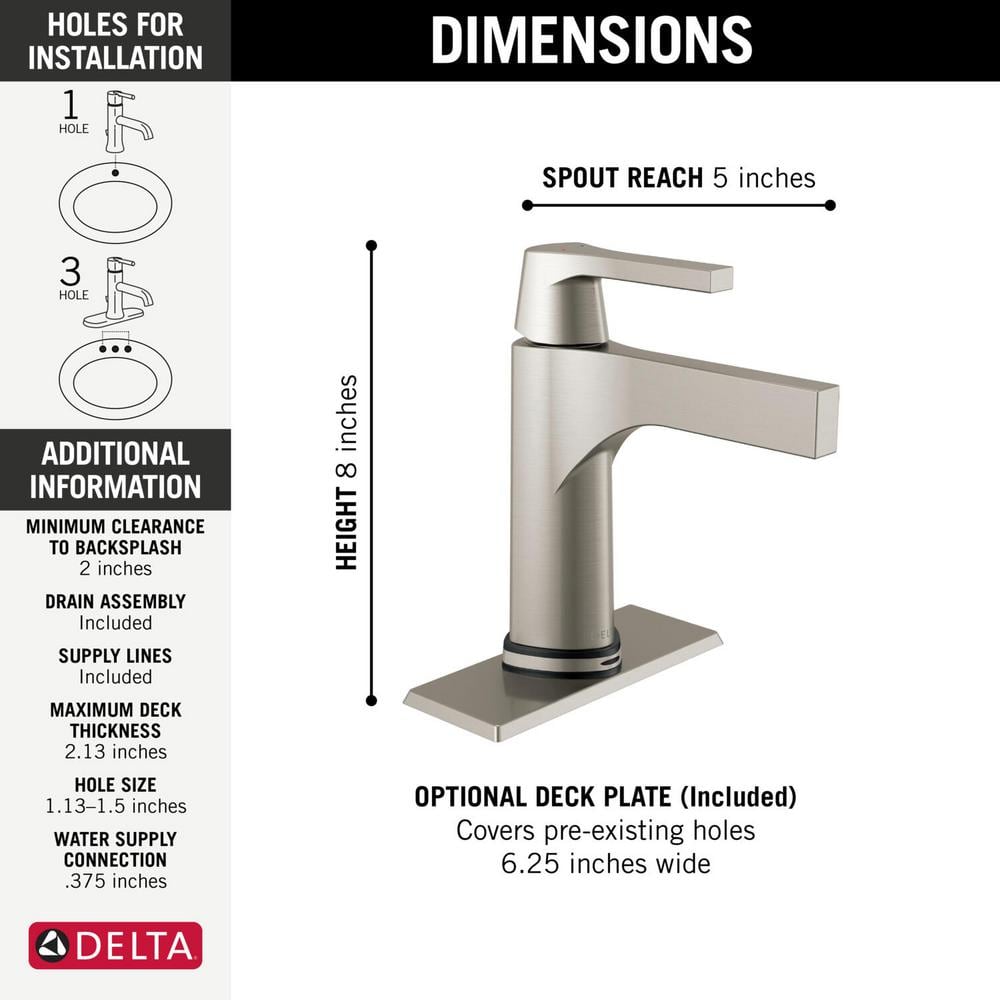 Modern Stainless Steel Single Hole Bathroom Faucet with ADA Compliance