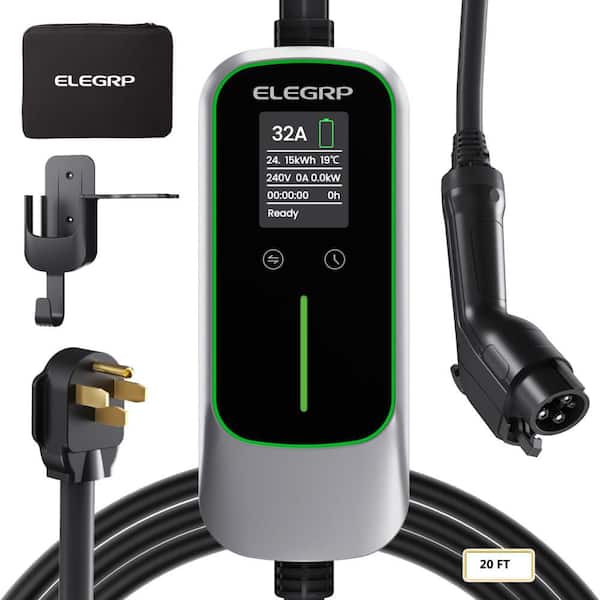 Portable Electric Vehicle Charger Level-2, EV Charger 240V 32A for BEVs/PHEVs 20ft Cable W/ NEMA 14-50 Plug