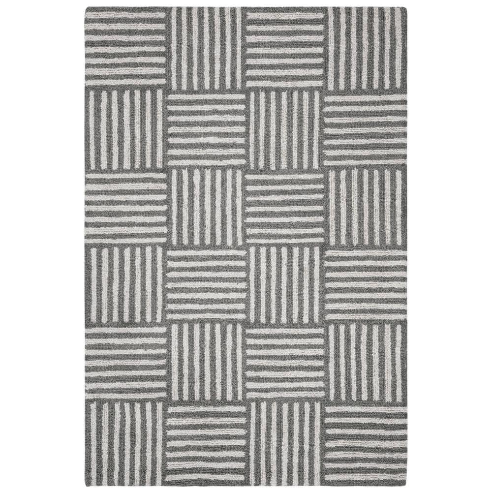 Abstract Tufted Wool-Blend Round Area Rug in Multicolor, 59"