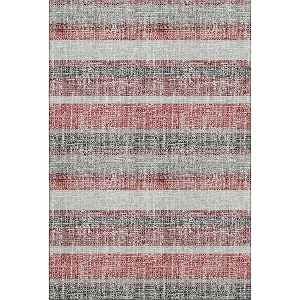 Mayfield Premium Machine Washable Abstract AMF2122 Burgundy 8 ft. x 10 ft. Area Rug