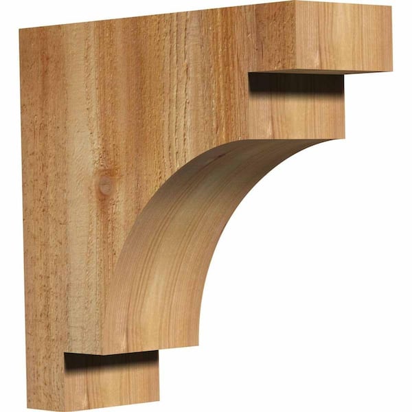 Ekena Millwork 4 in. x 12 in. x 12 in. Western Red Cedar Mediterranean Rough Sawn Corbel