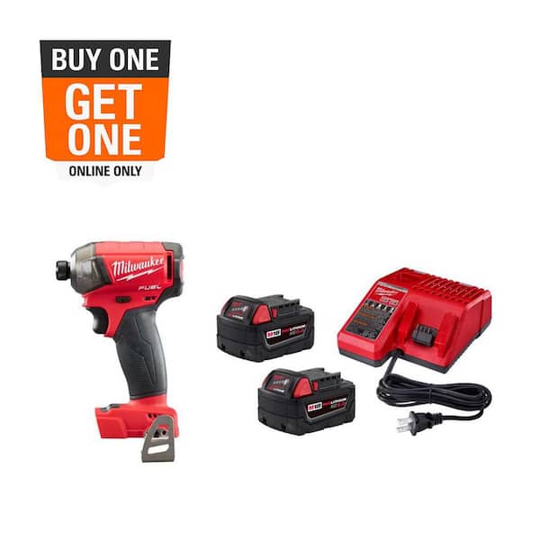 M18 FUEL SURGE 18V Lithium-Ion Brushless Cordless 1/4 in. Hex Impact Driver w/(2) 5.0Ah Batteries & Charger