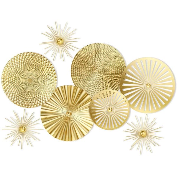 MOEPISY 8 Pcs Gold Wall Sculptures Metal Wall Decor 0DCZGGS3C