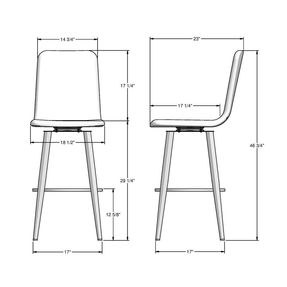 Sophisticated Beige Fabric & Grey Metal Swivel Bar Stool
