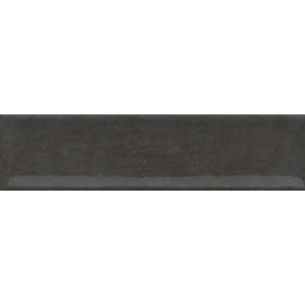 Charcoal Glossy Ceramic 3x12 Wall Tile for Bathroom and Kitchen
