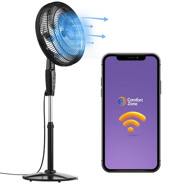 Powr Curve 18 in. Smart WiFi, 3-Speed, Oscillating Stand Fan