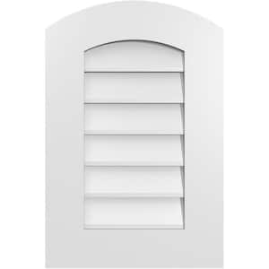 16 in. x 24 in. Arch Top Surface Mount PVC Gable Vent: Functional with Standard Frame