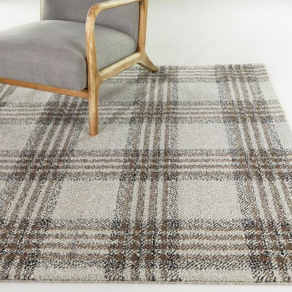 Monte Brown 5 ft. x 7 ft. Plaid Area Rug