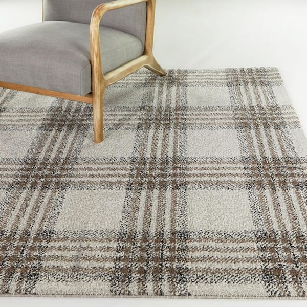 Monte Brown 8 ft. x 10 ft. Plaid Area Rug