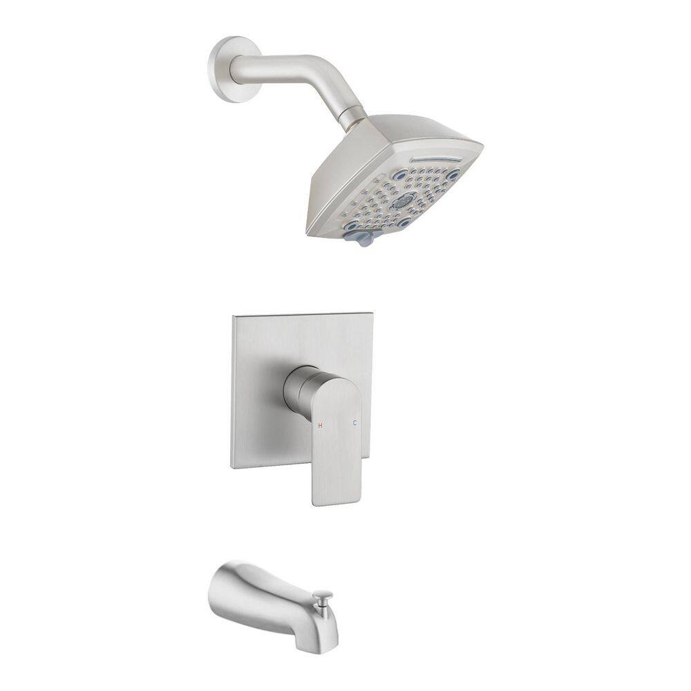 Rain Single Handle 5-Spray Tub Shower Faucet 1.8 GPM with Pressure Balance in Nickel (Valve Included) price history on PriceWatchPro