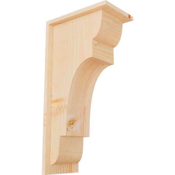 Ekena Millwork 7-1/2 in. x 12 in. x 24 in. New Brighton Smooth Douglas Fir Corbel with Backplate