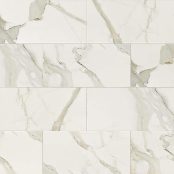 MSI Valencia Calacatta 12 in. x 24 in. Polished Porcelain Floor and Wall Tile (2 sq. ft./Each)