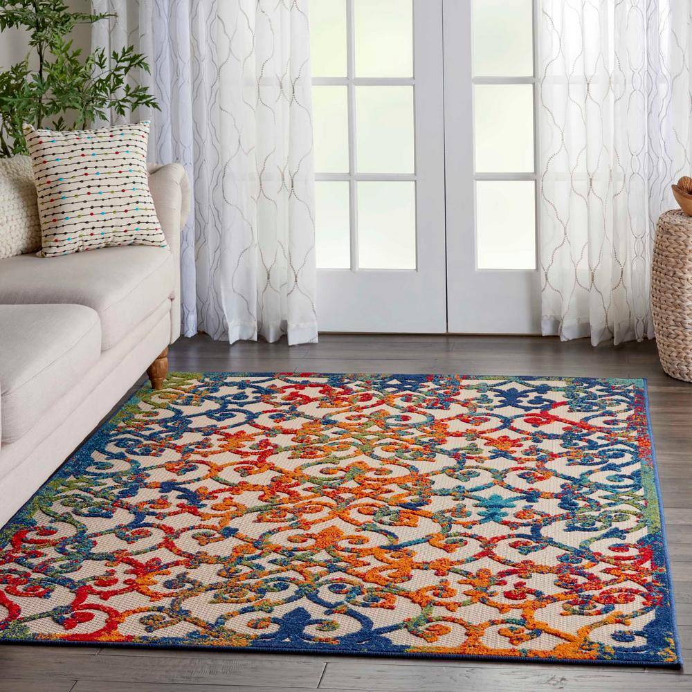 Nourison Aloha 7' x 10' Multicolor Flat Woven Indoor/Outdoor Rug