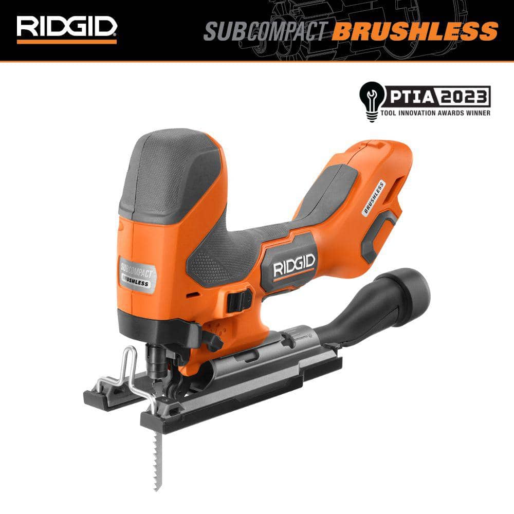 RIDGID 18V SubCompact Brushless Cordless Barrel Grip Jig Saw (Tool Only)  R86346B The Home Depot