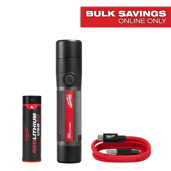 800 Lumens LED USB Rechargeable HP Fixed Focus Flashlight