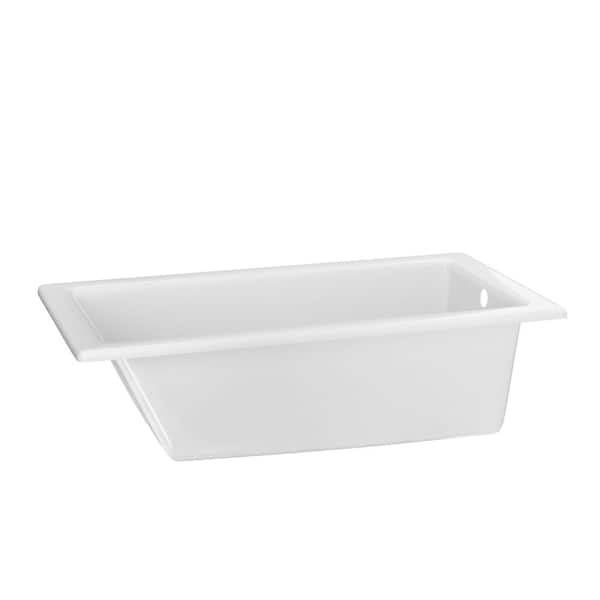 Prism 60 in. x 32 in. Rectangular Drop-in Soaking Bathtub with Reversible Drain in White