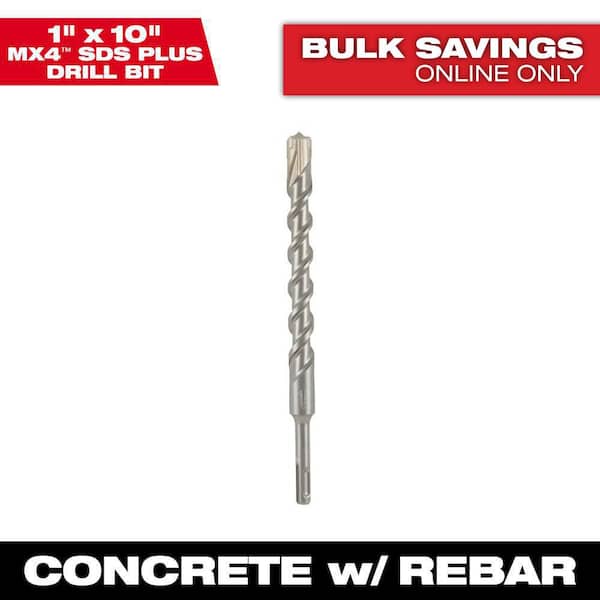 1 in. x 10 in. 4-Cutter SDS-PLUS Carbide Drill Bit