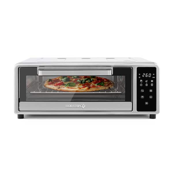 HOLSTEIN HOUSEWARES Pizza and Air Fryer Oven Stainless Steel