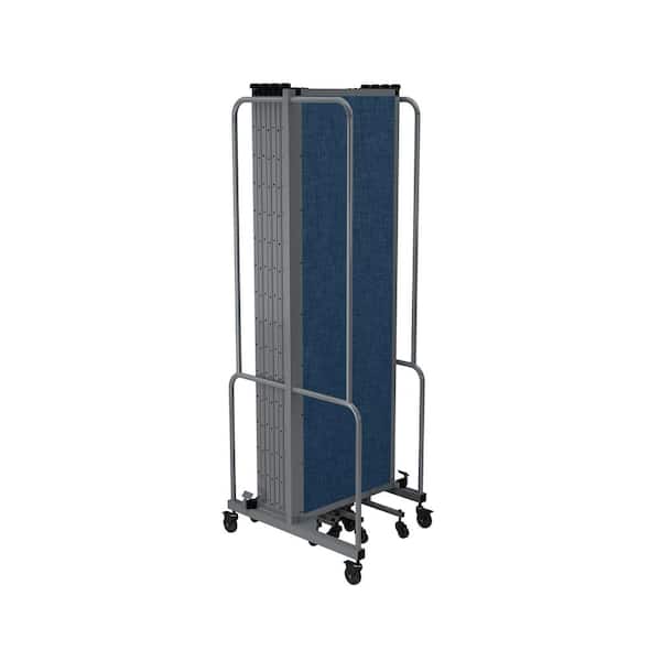 HAMPDEN FURNISHINGS Otis Collection 9-Panel PET Room Divider Blue/Grey