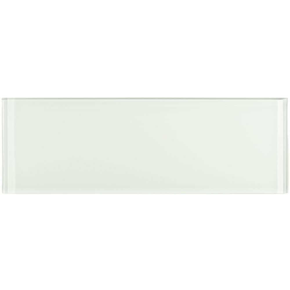 Ivy Hill Tile Contempo Bright White 4 in. x .31 in. Polished Glass ...