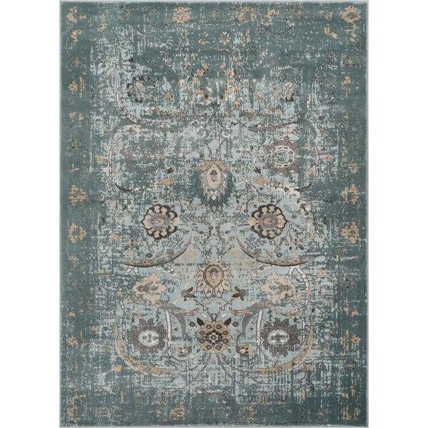 Well Woven Kensington Goa Turkish Blue Green 2 Ft 3 In X 7 Ft 3 In Vintage Oriental Distressed Runner Rug Ke 64 2 The Home Depot