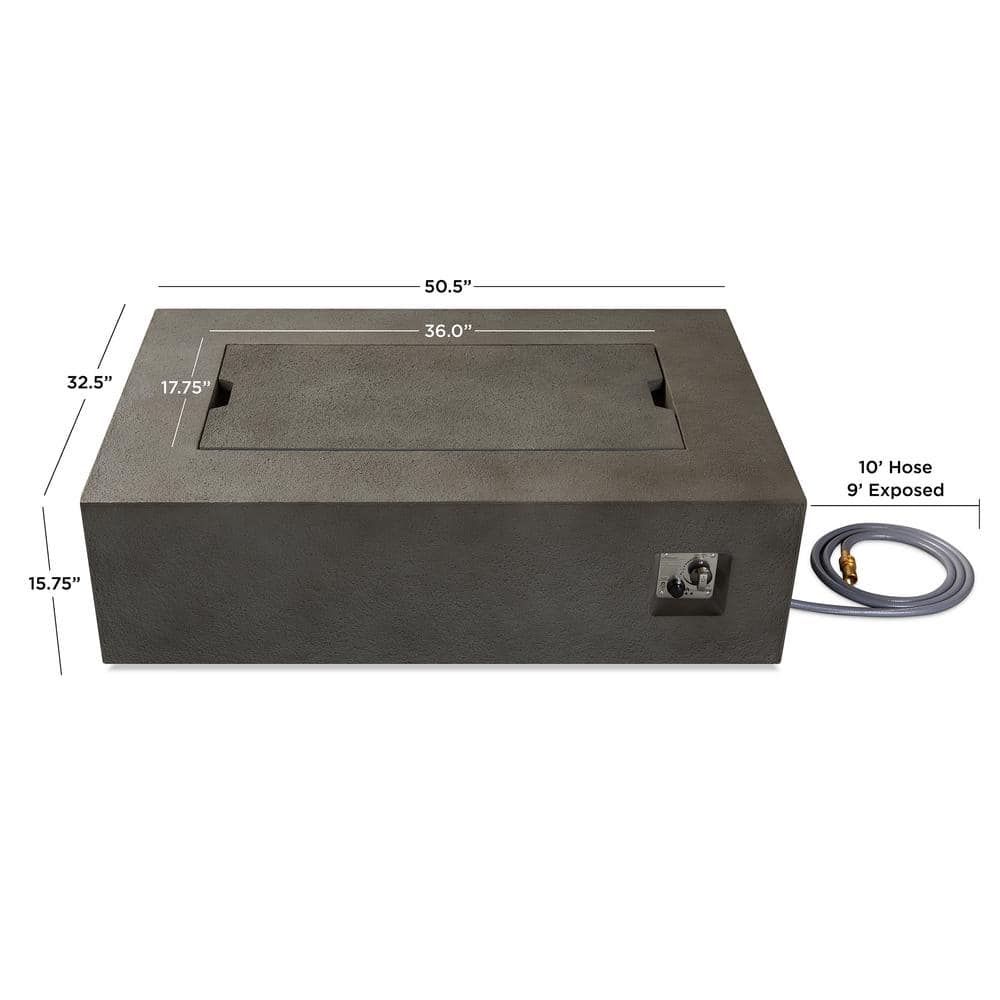 Glacier Gray 54" Gas Fire Pit Table with Lava Rocks