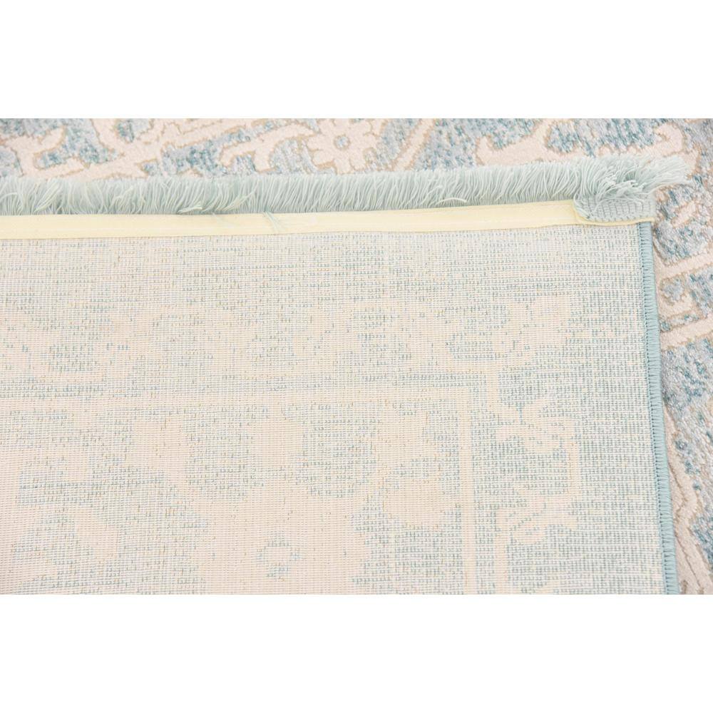 Elegant Light Blue and Ivory Abstract Indoor Area Rug, 7' x 10'