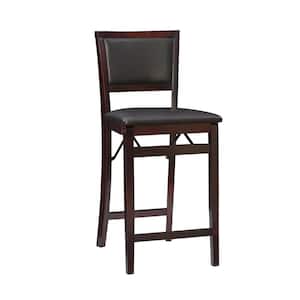 Noelle 24 in. Merlot Cushioned Back and Seat Folding Counter Stoo