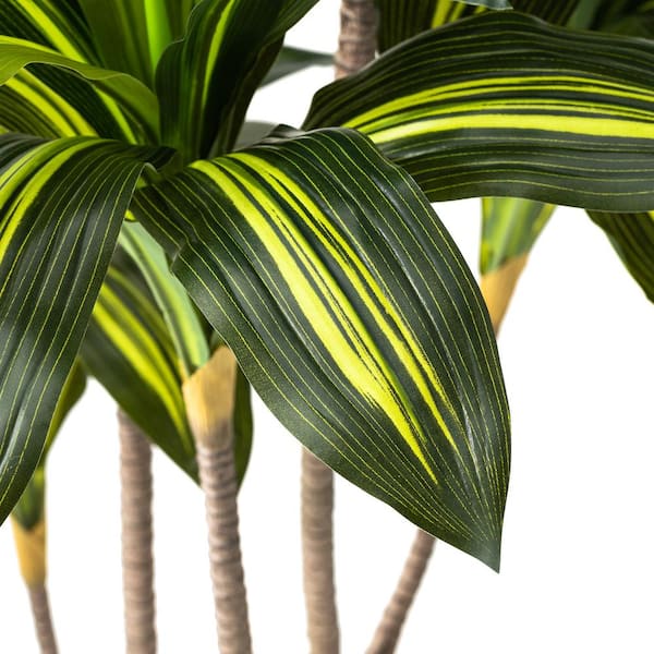 Glitzhome 4.5 ft. Faux Dracaena Fragrans Plants in Pot 2039000010