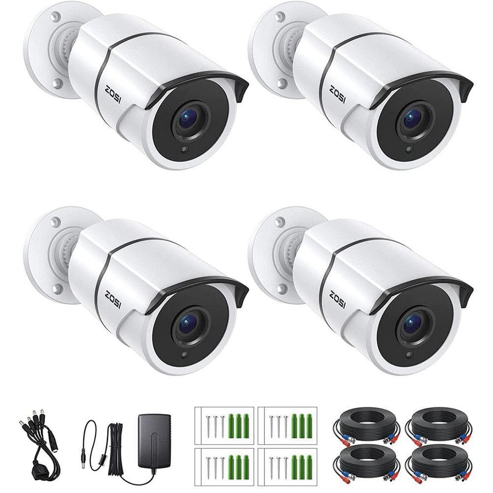 ZOSI 1080p TVI Hardwired Outdoor Bullet Security Camera with Audio