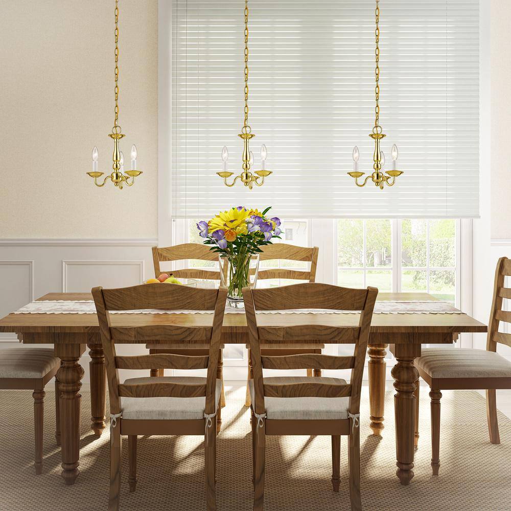 Williamsburgh 3-Light Polished Brass Mini Chandelier for Indoor/Outdoor