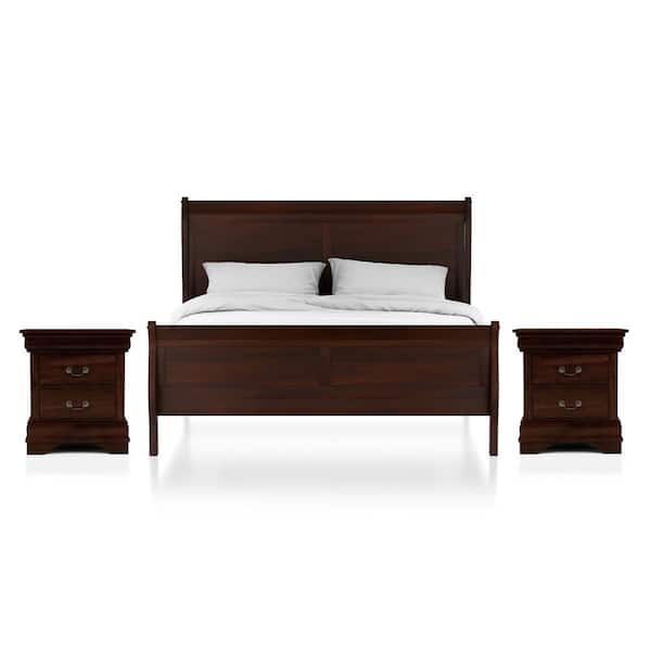 Furniture of America Alarcon 3-Piece Cherry California King Bedroom Set