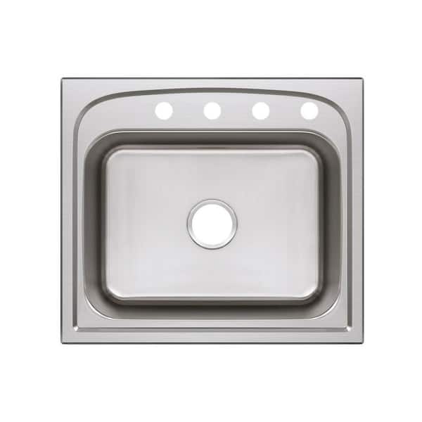 Pergola 25 in. Drop-in Single Bowl 20-Gauge Stainless Steel Kitchen Sink Only