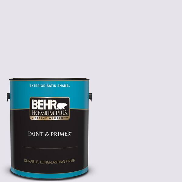 BEHR PREMIUM PLUS 1 gal. #640A-1 Soft Iris Satin Enamel Exterior Paint & Primer