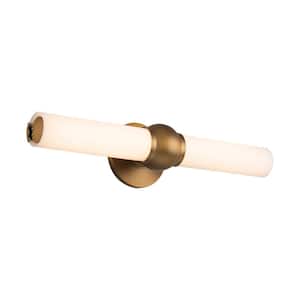 Juliet 27 in. Aged Brass LED Vanity Light Bar and Wall Sconce, 3000K