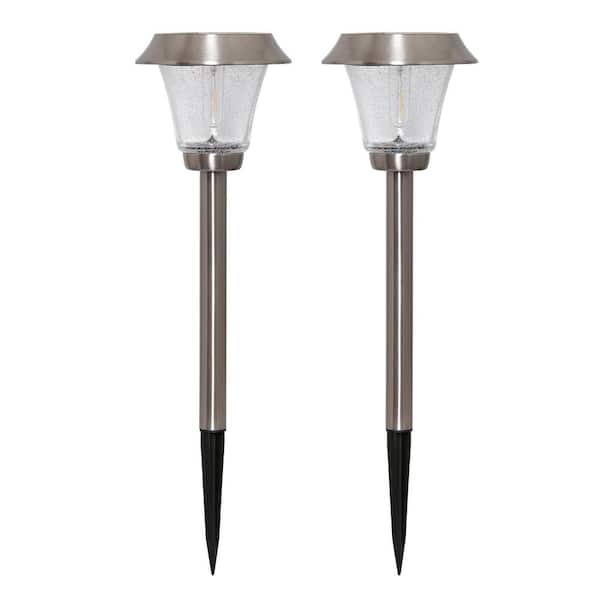 Westinghouse Solar Stainless Steel Outdoor Integrated LED Landscape Path Light (2-Pack)