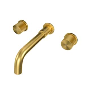 Alexa Double-Handle Wall Mounted Faucet in Brushed Gold for Bathroom, Vanity, Laundry (1-Pack)
