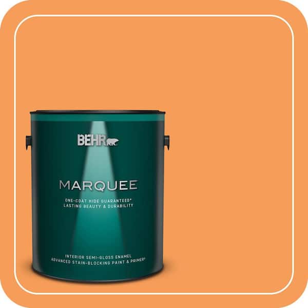 BEHR MARQUEE 1 gal. #P220-6 Bergamot Orange Semi-Gloss Enamel Interior Paint & Primer