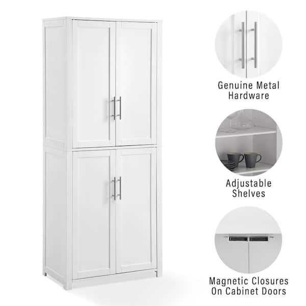 CROSLEY FURNITURE Savannah White Tall Food Pantry CF3115-WH - The