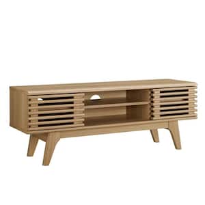 Render 46" Oak Media Console TV Stand Fits up to 50 in. with Adjustable Shelves