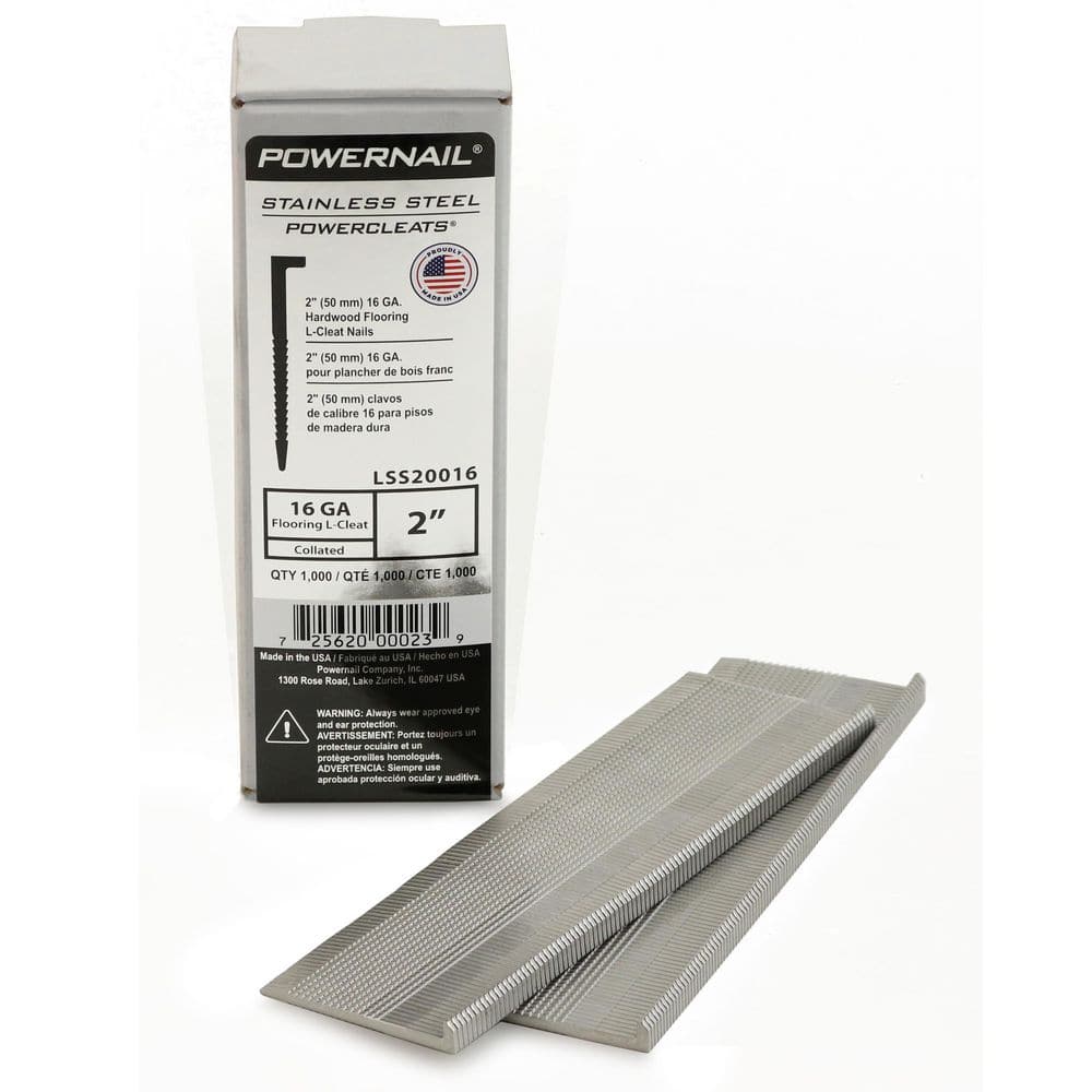 POWERNAIL 2 in. x 16Gauge Powercleats Stainless Steel Hardwood
