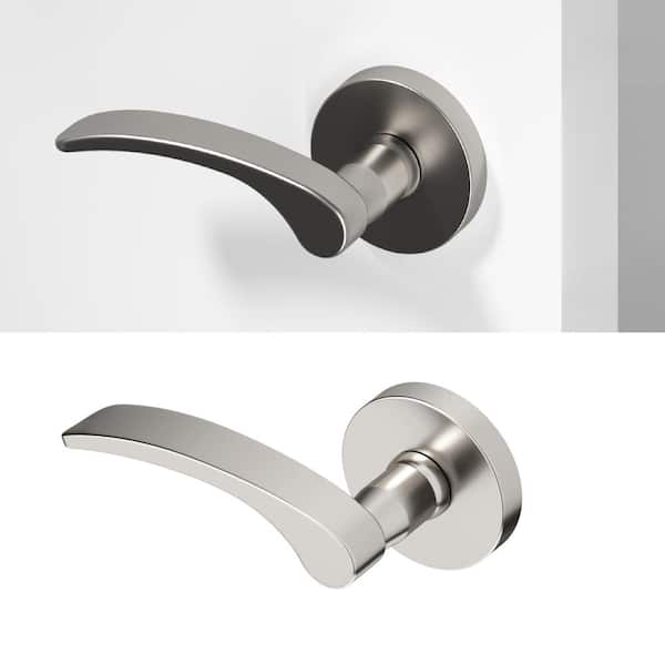 Okun Stark Metal Brushed Nickel Dummy Door Handle with Round