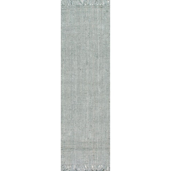 nuLOOM Daniela Farmhouse Chunky Jute Gray 3 ft. x 8 ft. Runner Rug