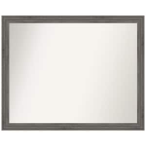 Regis Barnwood Grey Narrow 30.5 in. x 24.5 in. Non-Beveled Classic Rectangle Wood Framed Wall Mirror in Gray