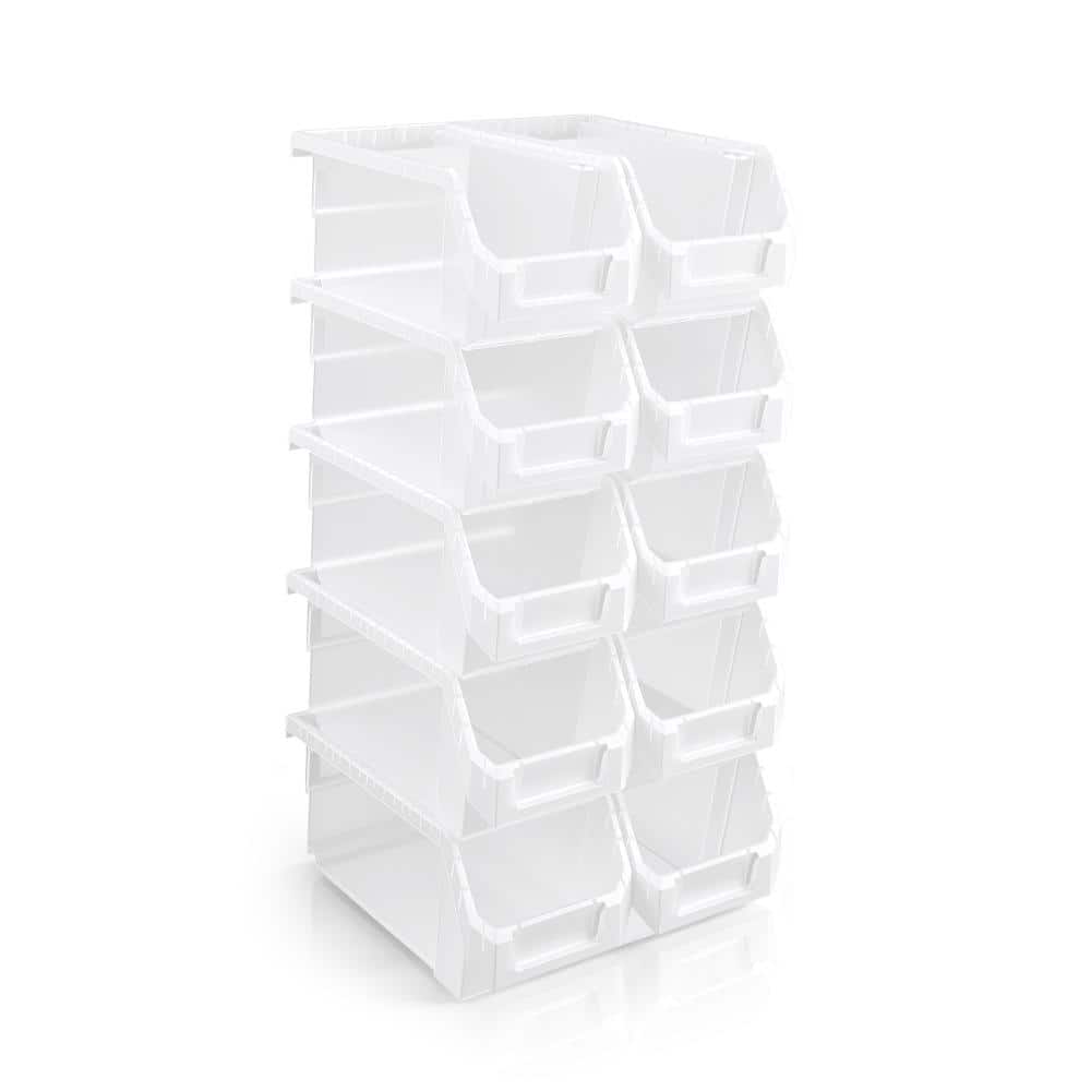 Open Front Stackable Garage Plastic Storage Bin – Organize Tools, Hardware & Shelving - Medium, Set of 10, Clear price history on PriceWatchPro