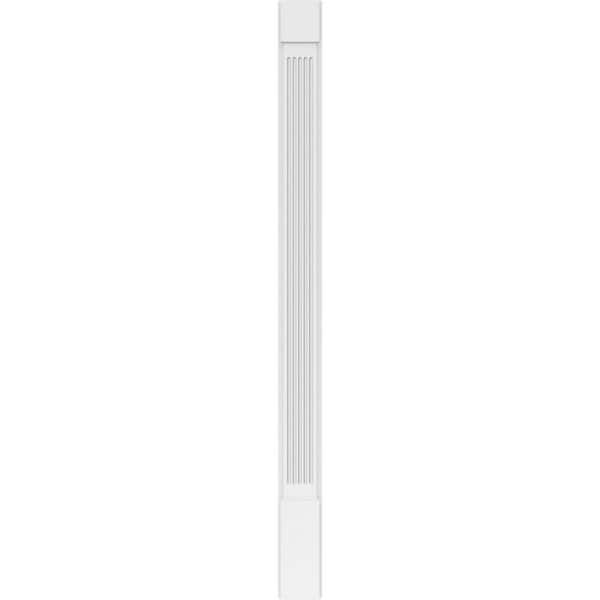 Ekena Millwork 2 in. x 6 in. x 82 in. Fluted PVC Pilaster Moulding with Standard Capital and Base (Pair)