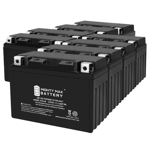 MIGHTY MAX BATTERY YTZ14S -12 Volt 11.2 AH, 230 CCA, Rechargeable Maintenance Free SLA AGM Motorcycle Battery - Pack of 8